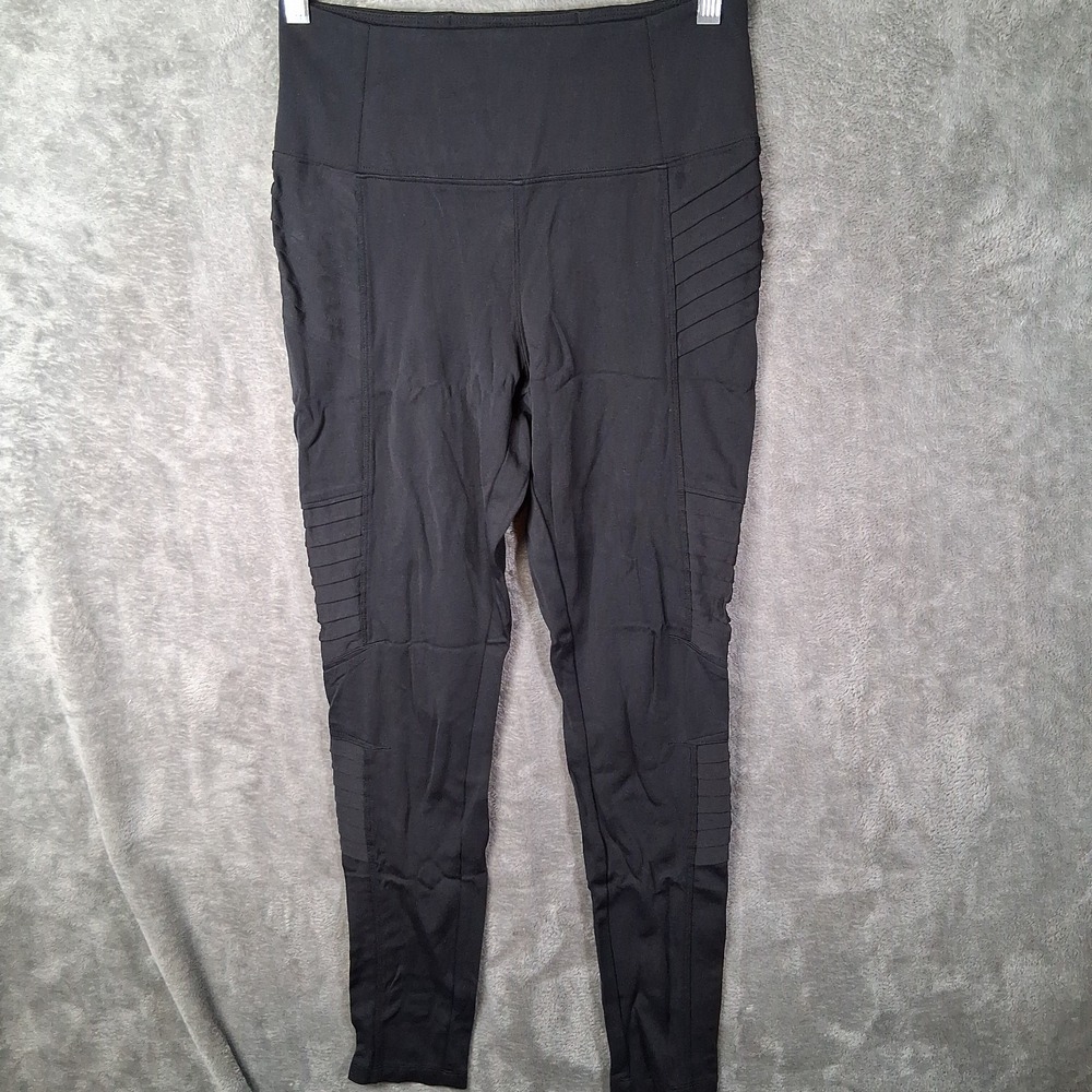Athleta Delancey Moto Tight Women's Size Small Black Mid-Rise Ankle Zip